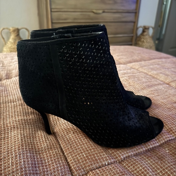 Nine West Black Peep-Toe Ankle Booties - Picture 1 of 4